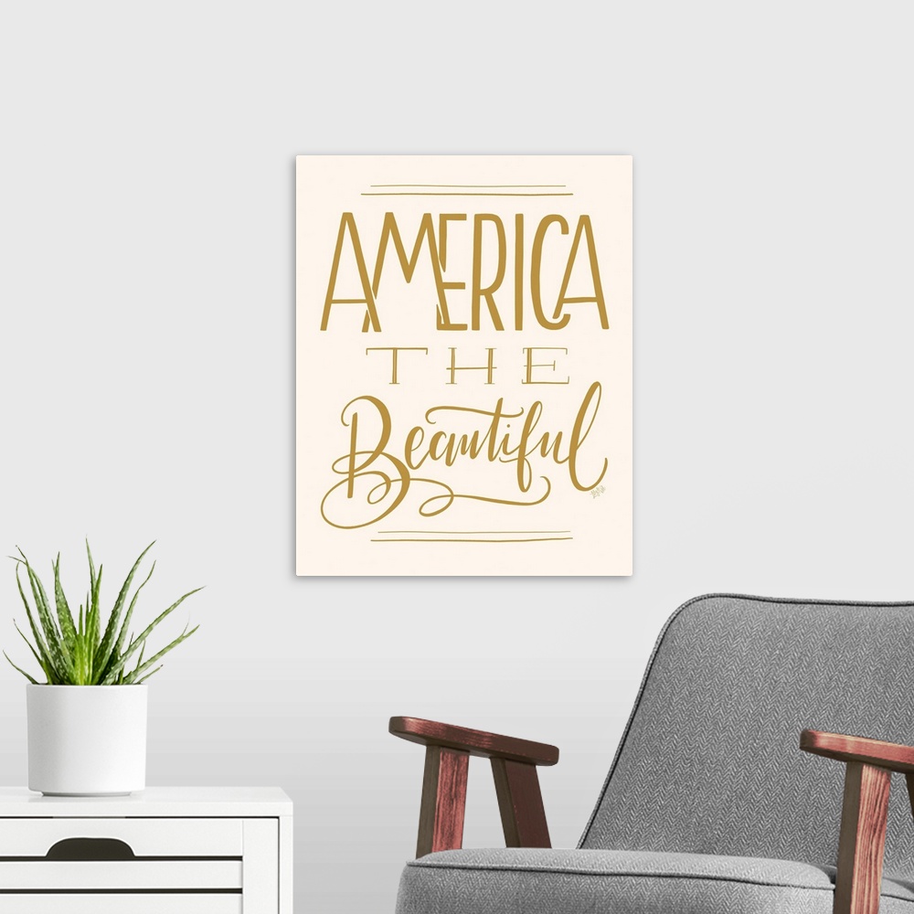 A modern room featuring America The Beautiful Gold