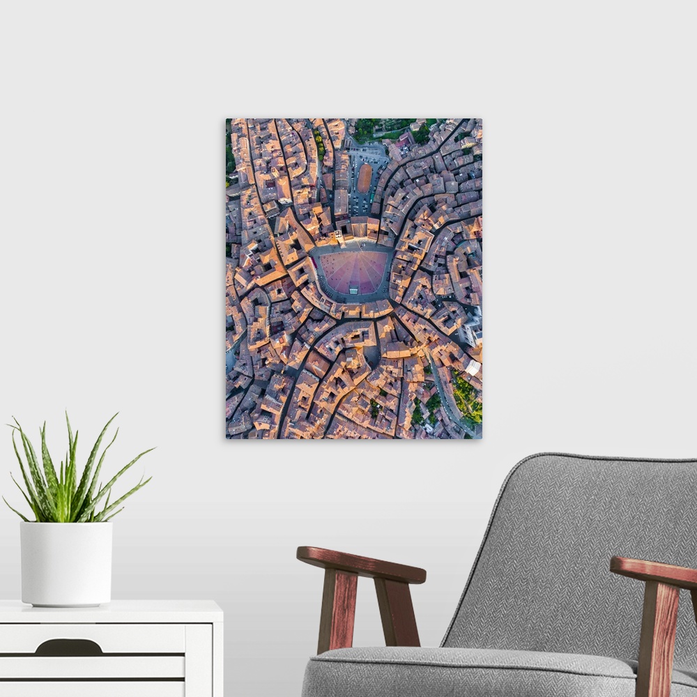 A modern room featuring Italy, Tuscany, Siena, Piazza del Campo and City Centre. Tuscany, Western Europe, Italy.
