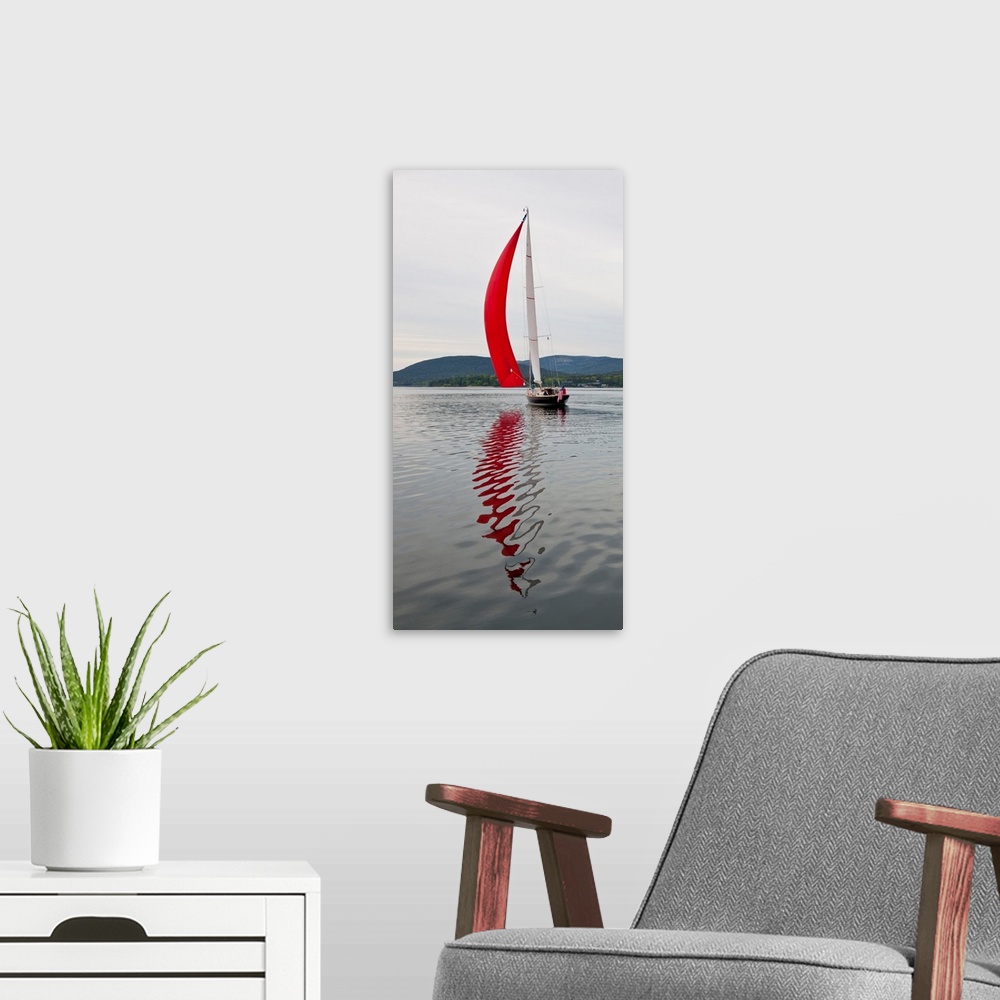 A modern room featuring Hope M52 Yacht sailing in sea, Rhode Island, USA
