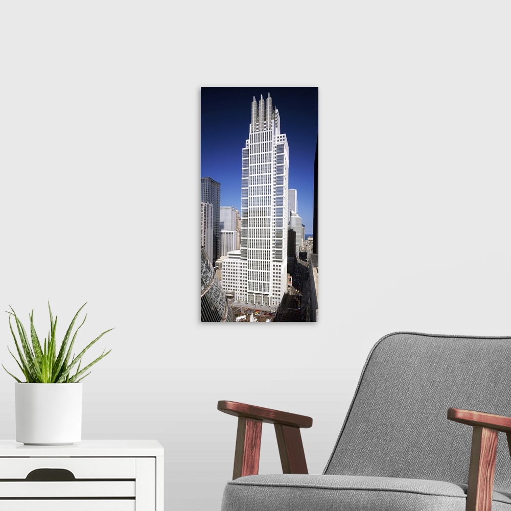 A modern room featuring Skyscrapers in a city, Chicago Title And Trust Building, Chicago, Cook County, Illinois