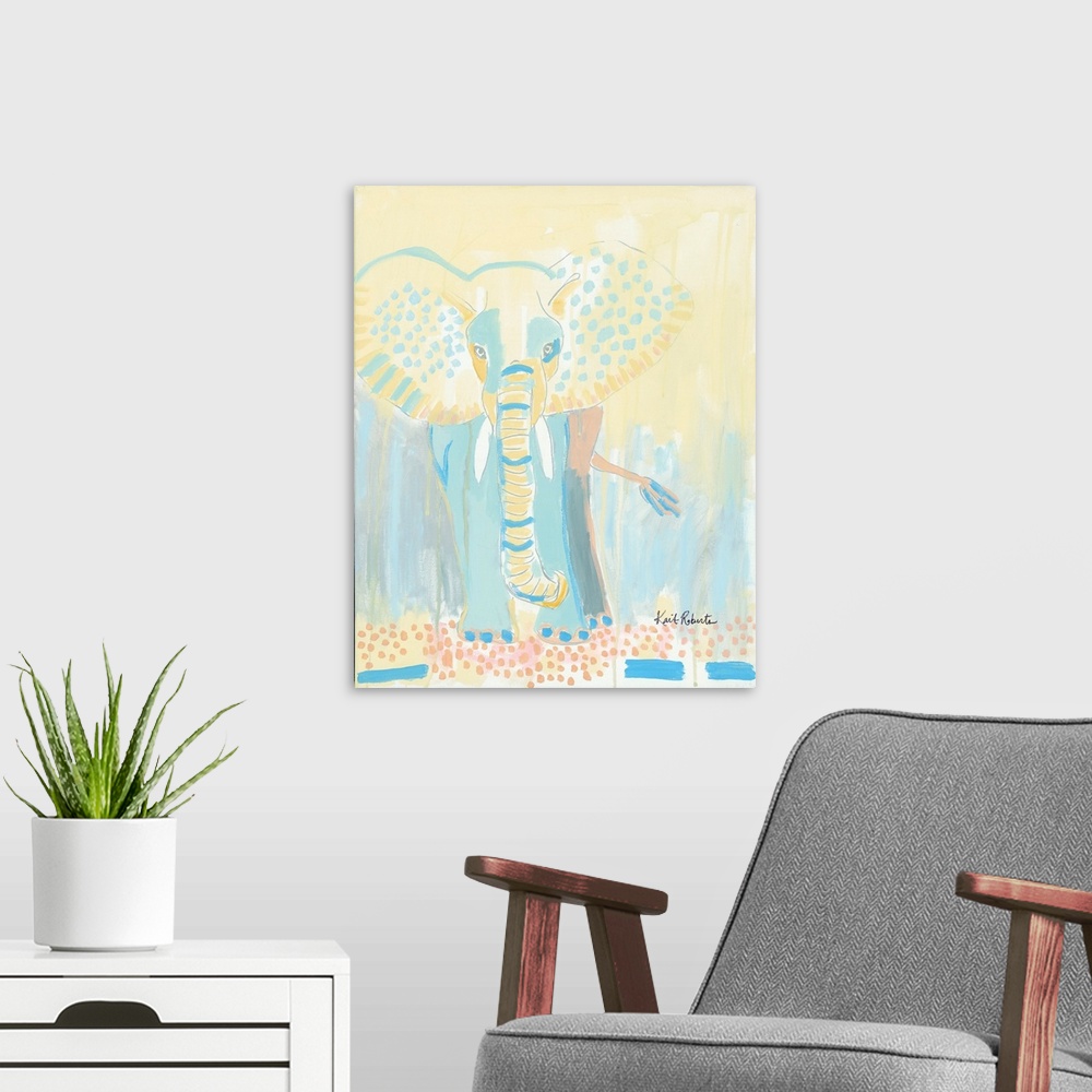 A modern room featuring An Elephant Never Forgets