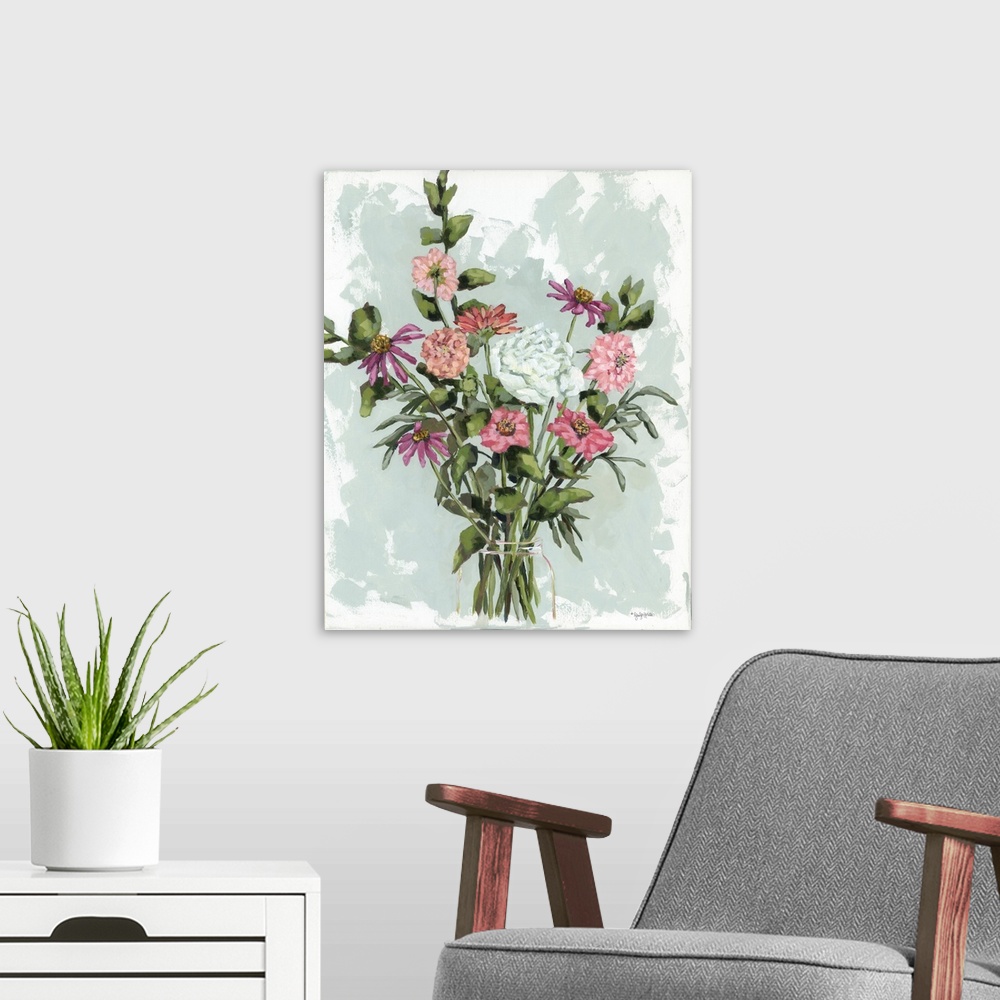 A modern room featuring Flower Garden Bouquet