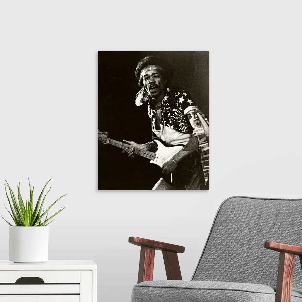 A modern room featuring Jimi Hendrix B
