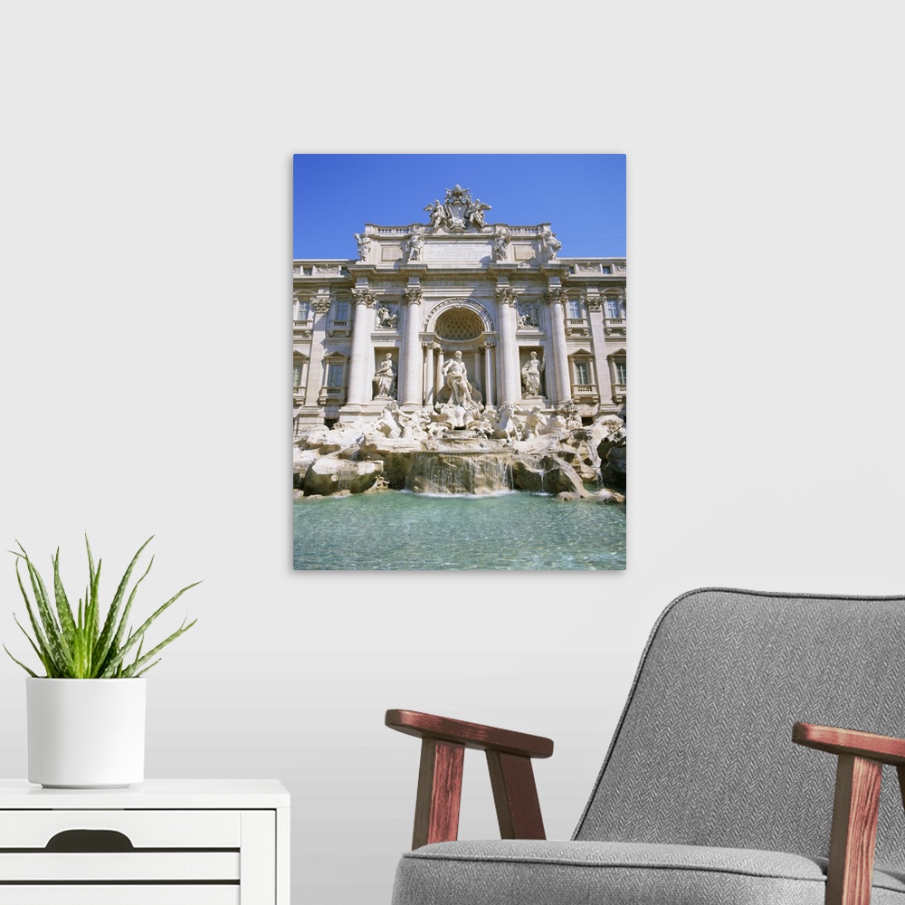 A modern room featuring Baroque style, Trevi Fountain (Fontana di Trevi), Rome, Lazio, Italy