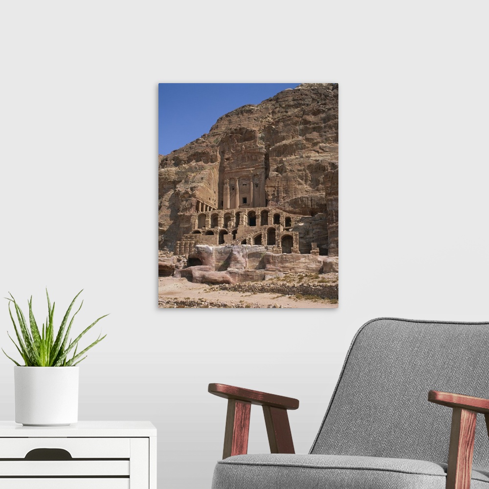 A modern room featuring Nabatean Corinthian tomb, Petra, Jordan
