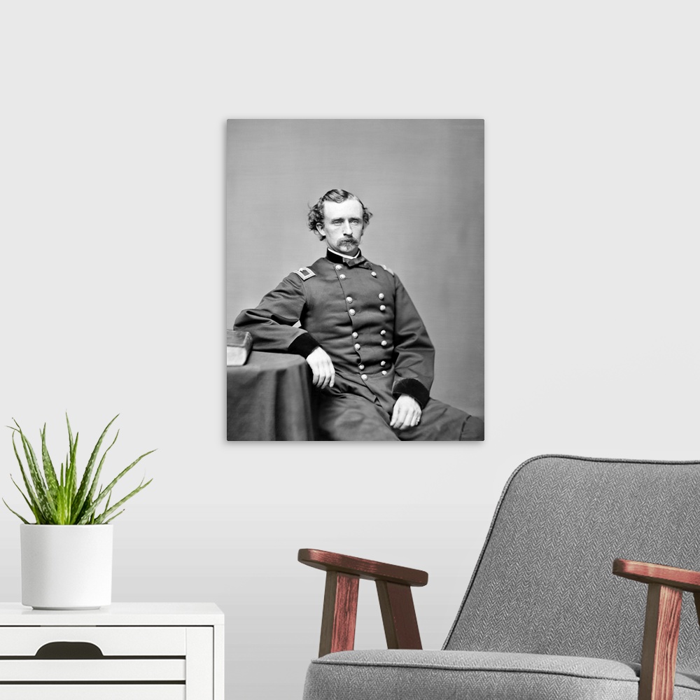 A modern room featuring American Civil War portrait of General George Armstrong Custer, 1864.