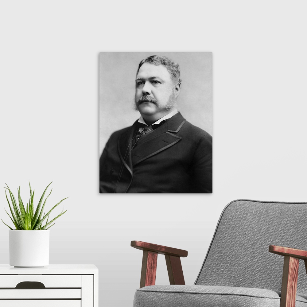 A modern room featuring American history portrait of President Chester Alan Arthur.