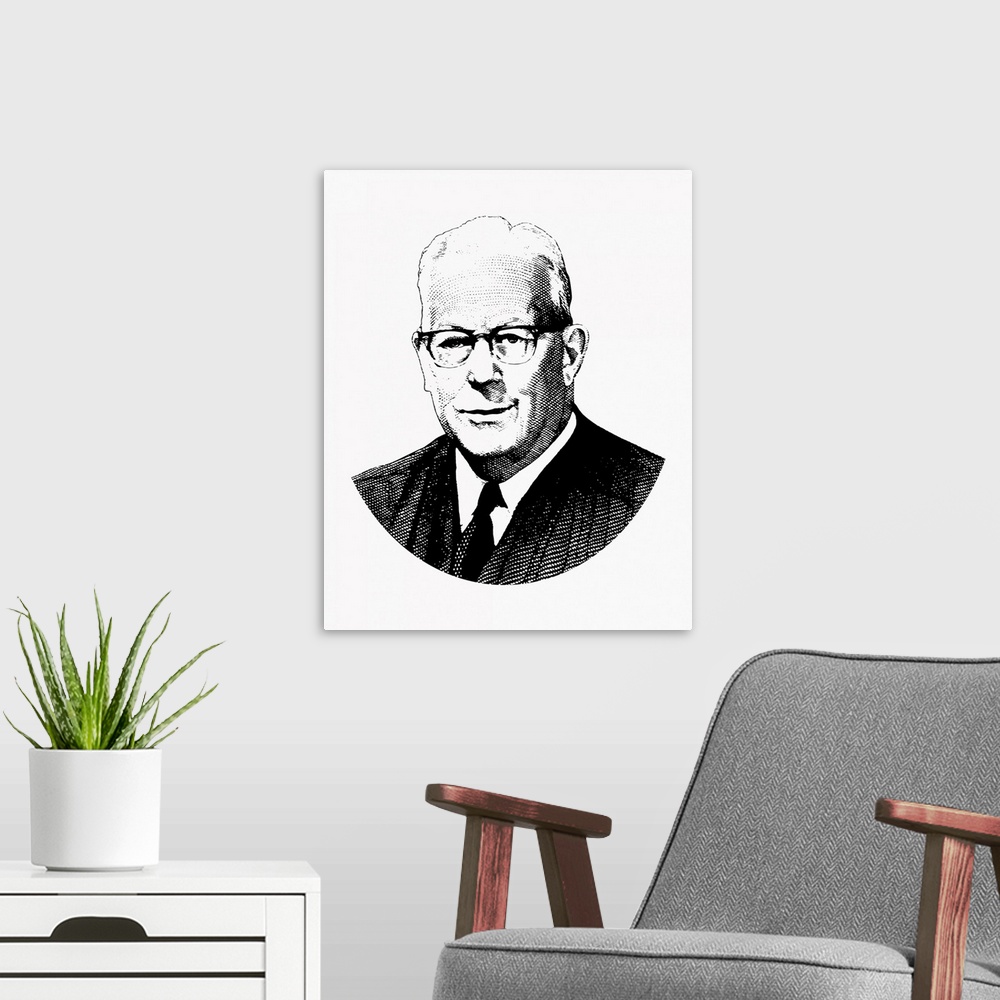 A modern room featuring Chief Justice of the Supreme Court of the United States, Earl Warren.