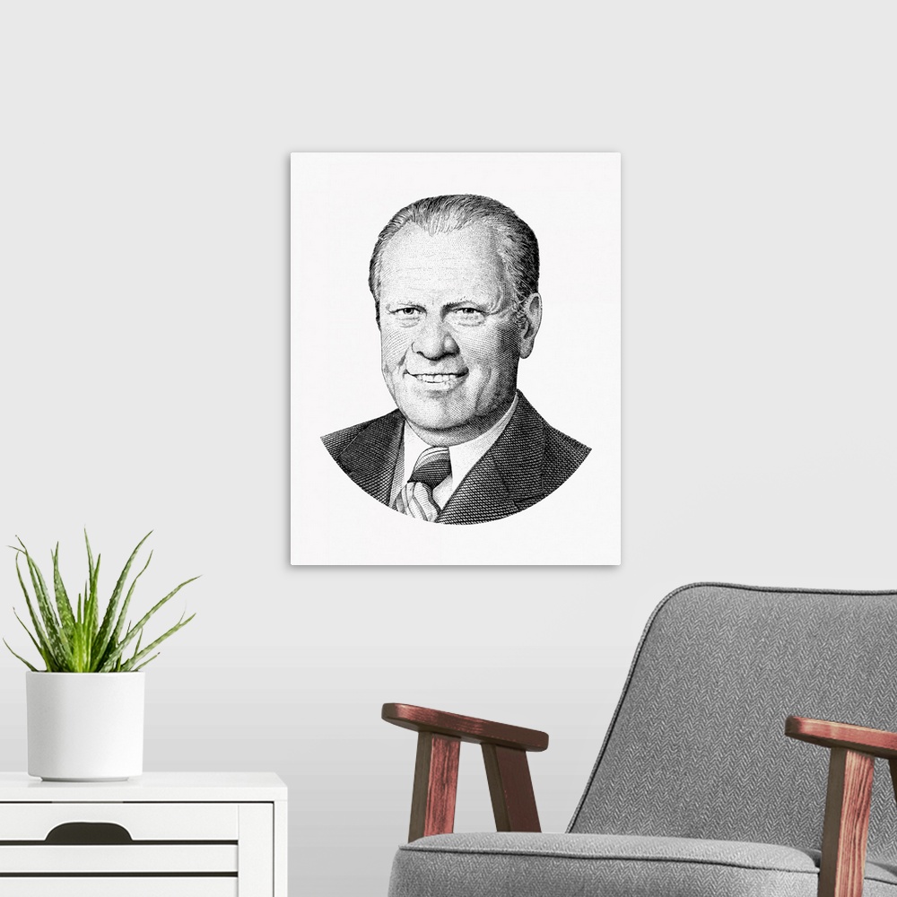 A modern room featuring United States political history design of President Gerald Ford.