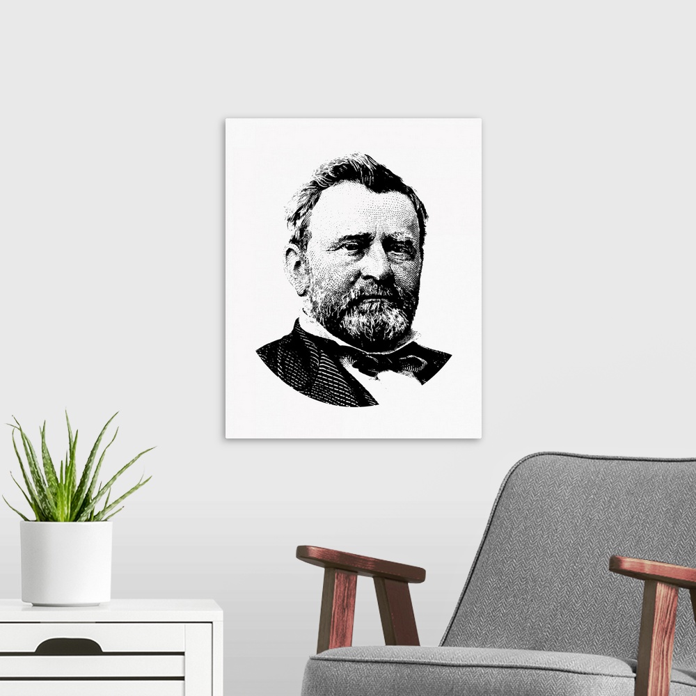 A modern room featuring United States political history design of President Ulysses S. Grant.