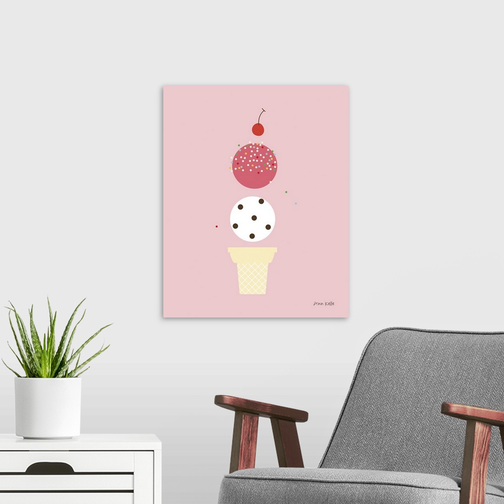 A modern room featuring Ice Cream And Cherry II