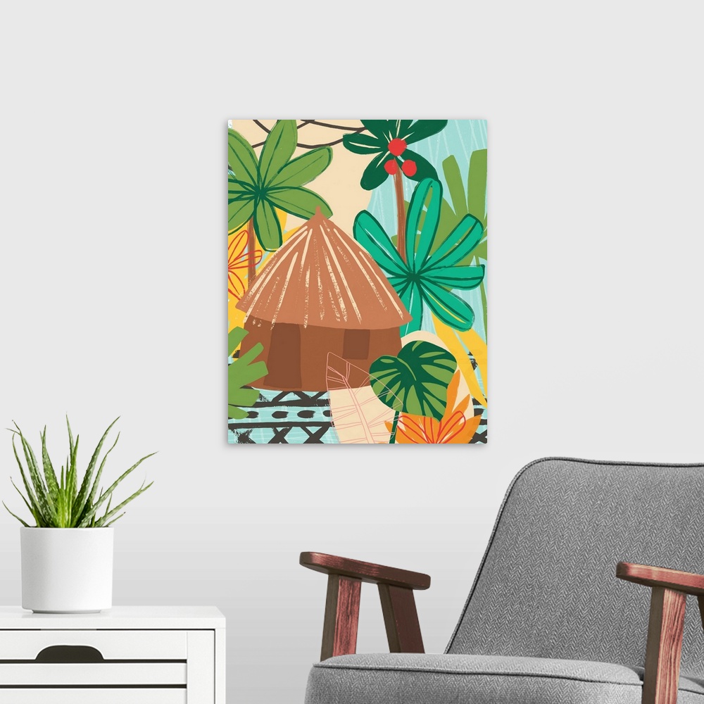 A modern room featuring Graphic Jungle V