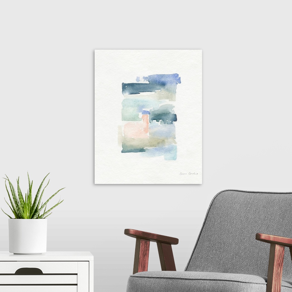 A modern room featuring Sea Glass Color Studies IV