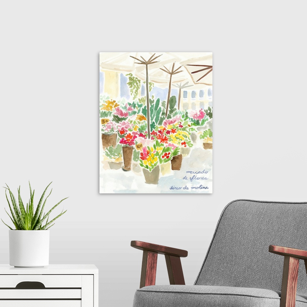 A modern room featuring Tirso Flower Market II
