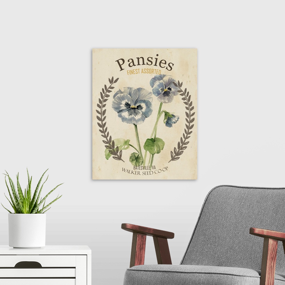 Vintage Seed Packets I On Canvas by Studio W Print