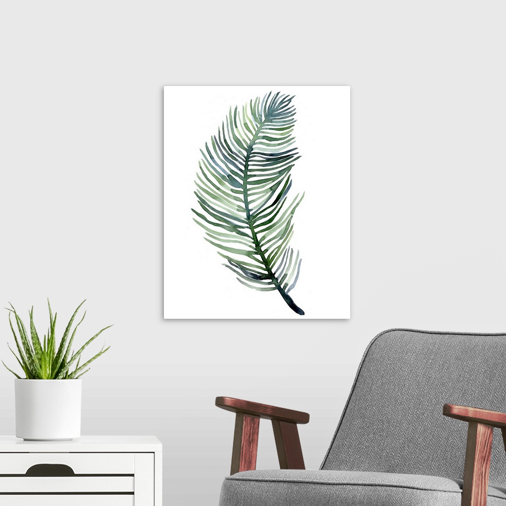 A modern room featuring Watercolor Palm Leaves III