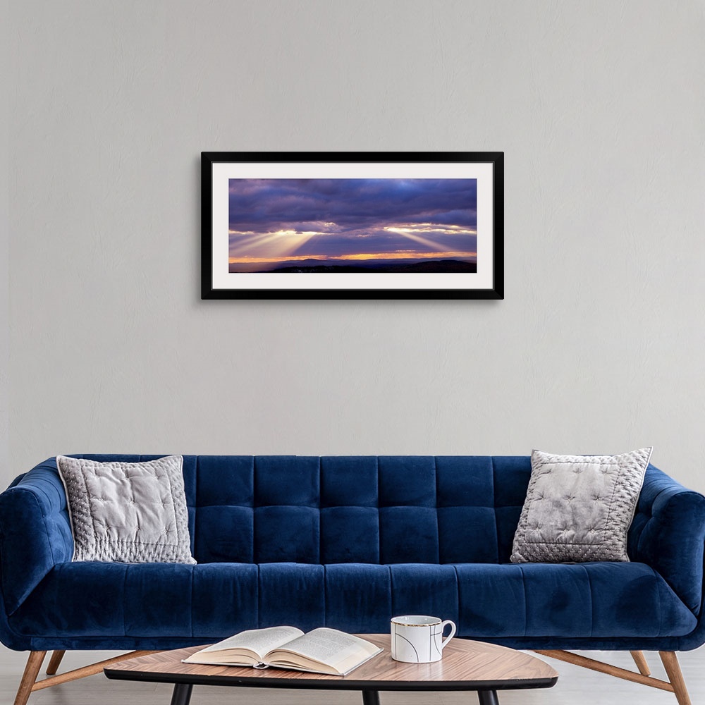 A modern room featuring Corpuscular Rays Clouds Sunset