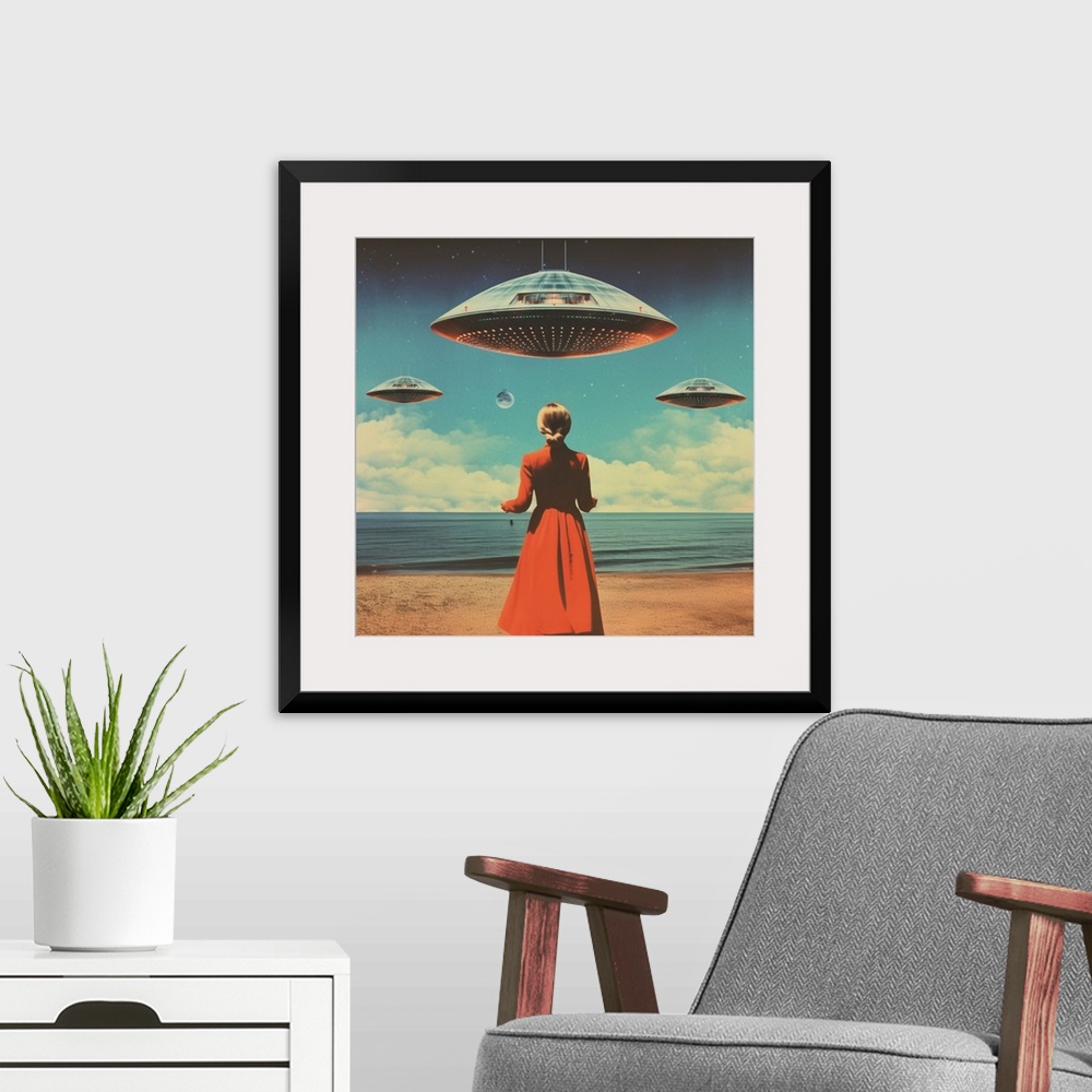 A modern room featuring UFO Skies
