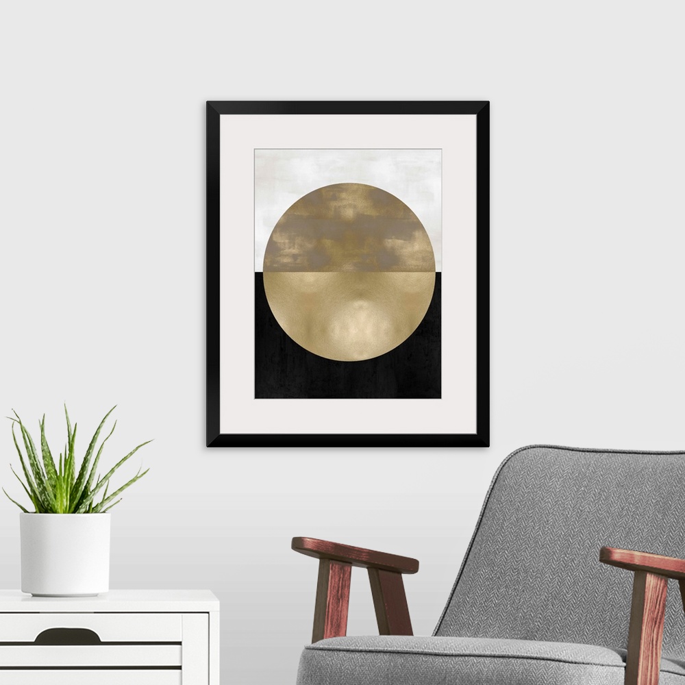 A modern room featuring Gold Sphere