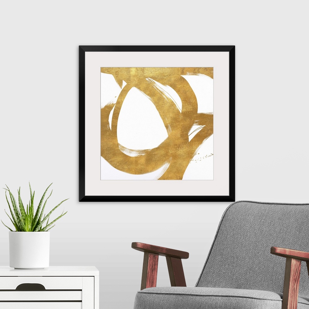 A modern room featuring Gold Circular Strokes I