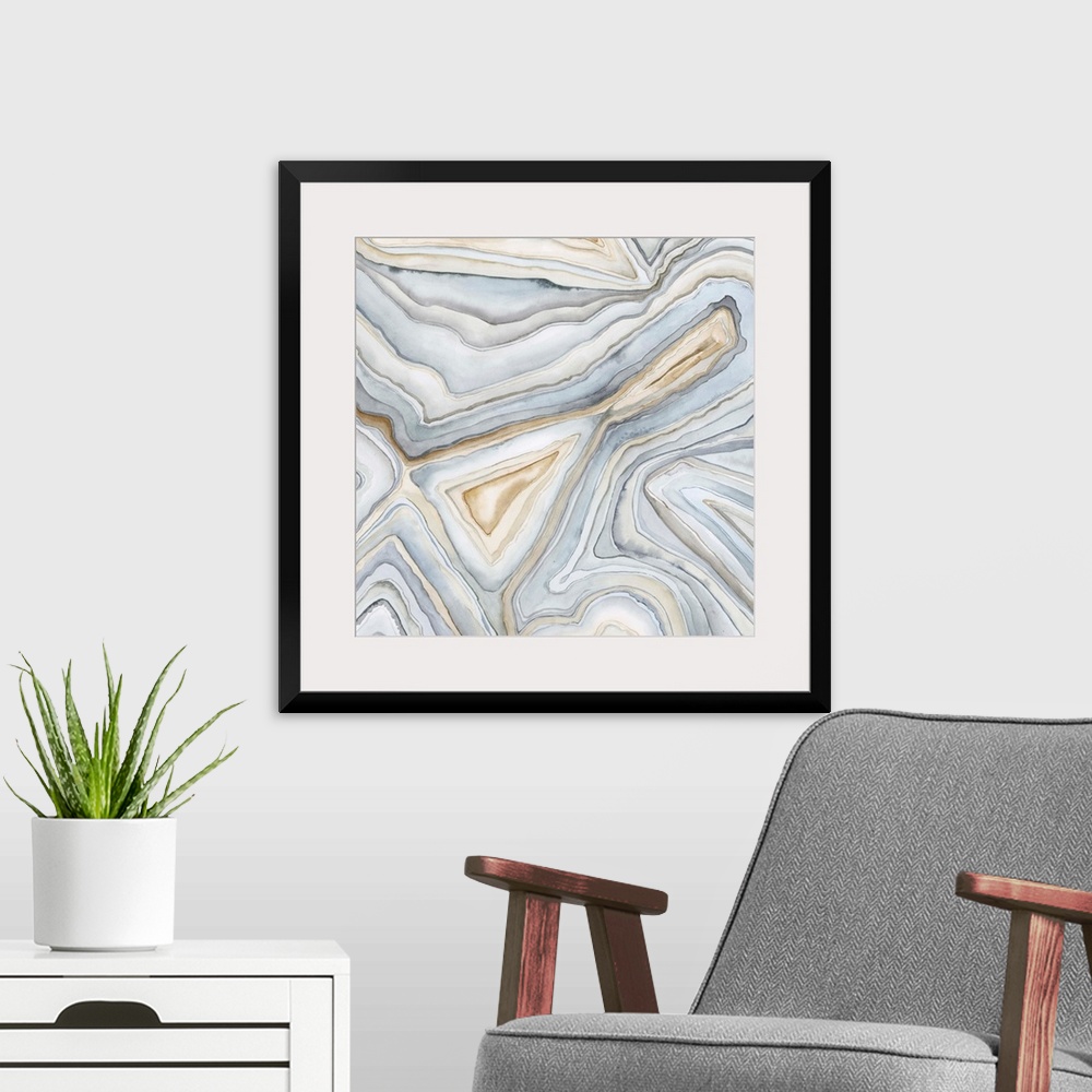 A modern room featuring Agate Abstract I