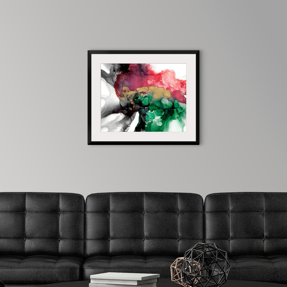 A modern room featuring Emerald & Coral Expression I