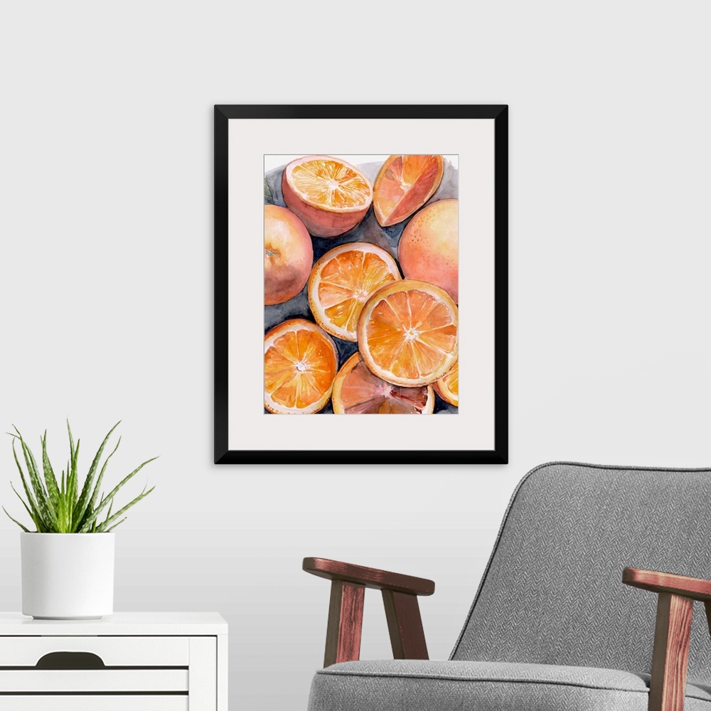 A modern room featuring Fruit Slices III