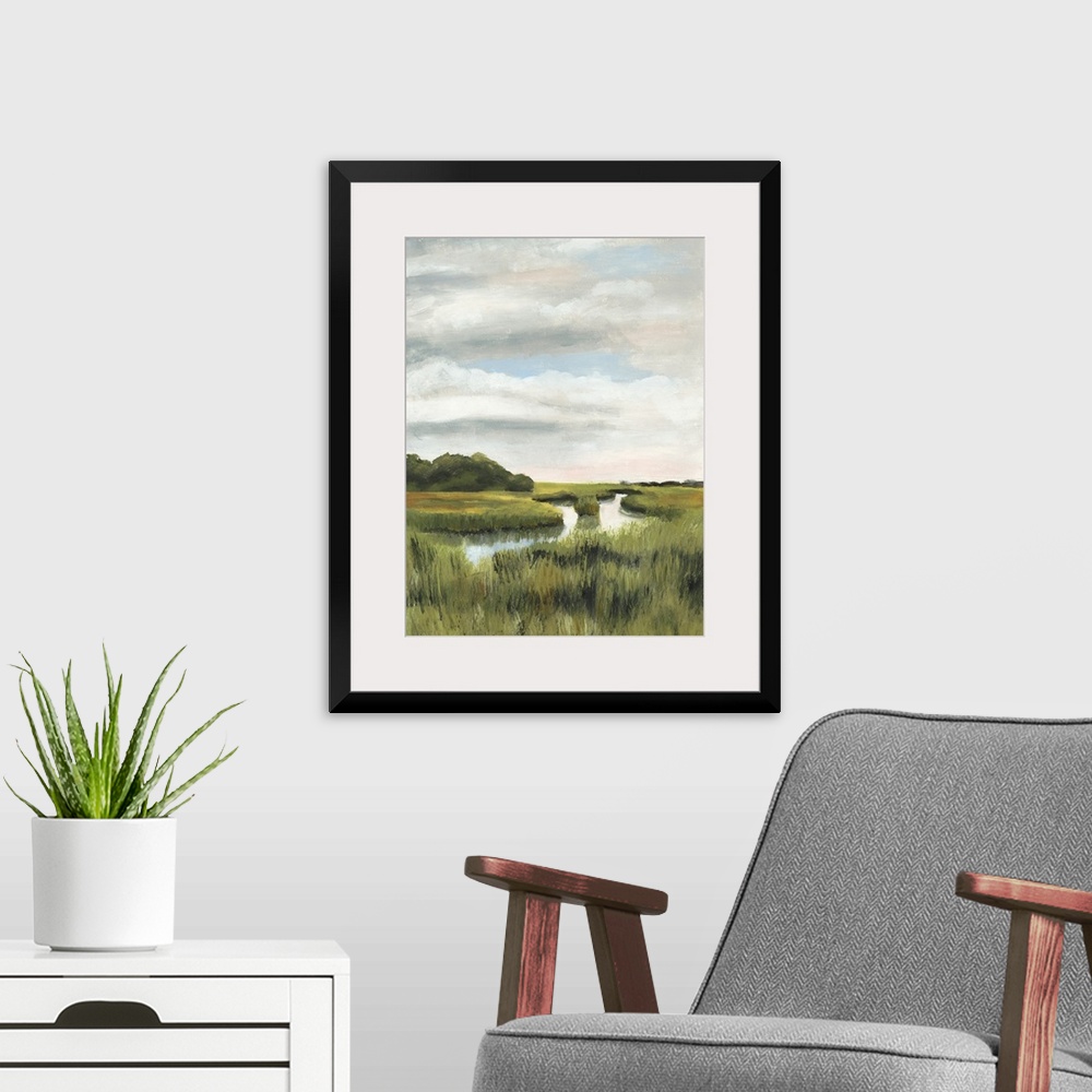 A modern room featuring Marsh Landscapes I