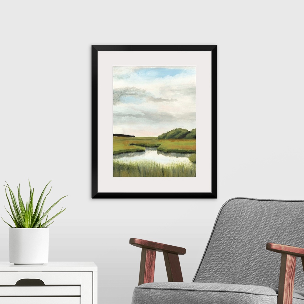 A modern room featuring Marsh Landscapes II
