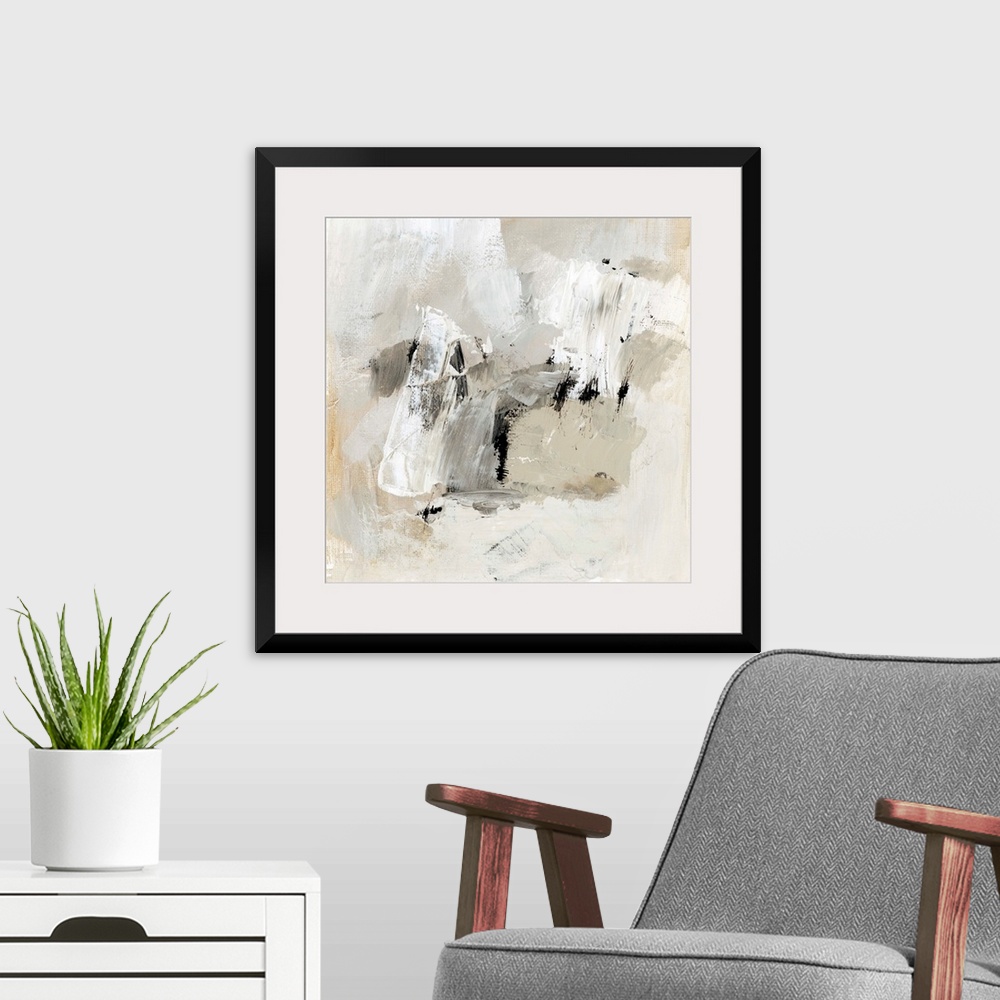 A modern room featuring Neutral Brushstrokes II
