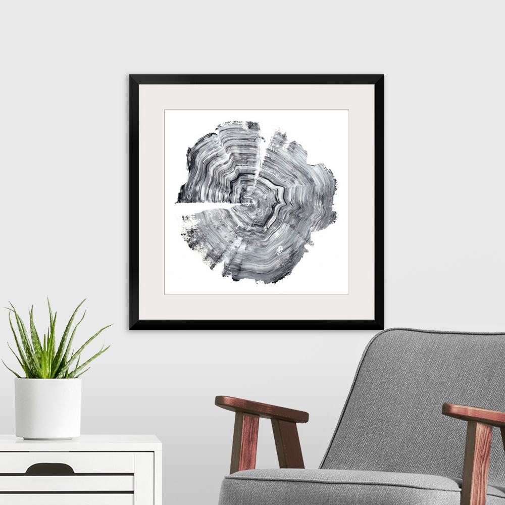 A modern room featuring Tree Ring Abstract IV