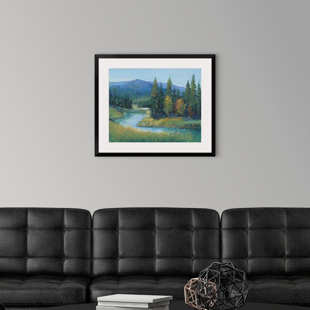 A modern room featuring Trout Stream II