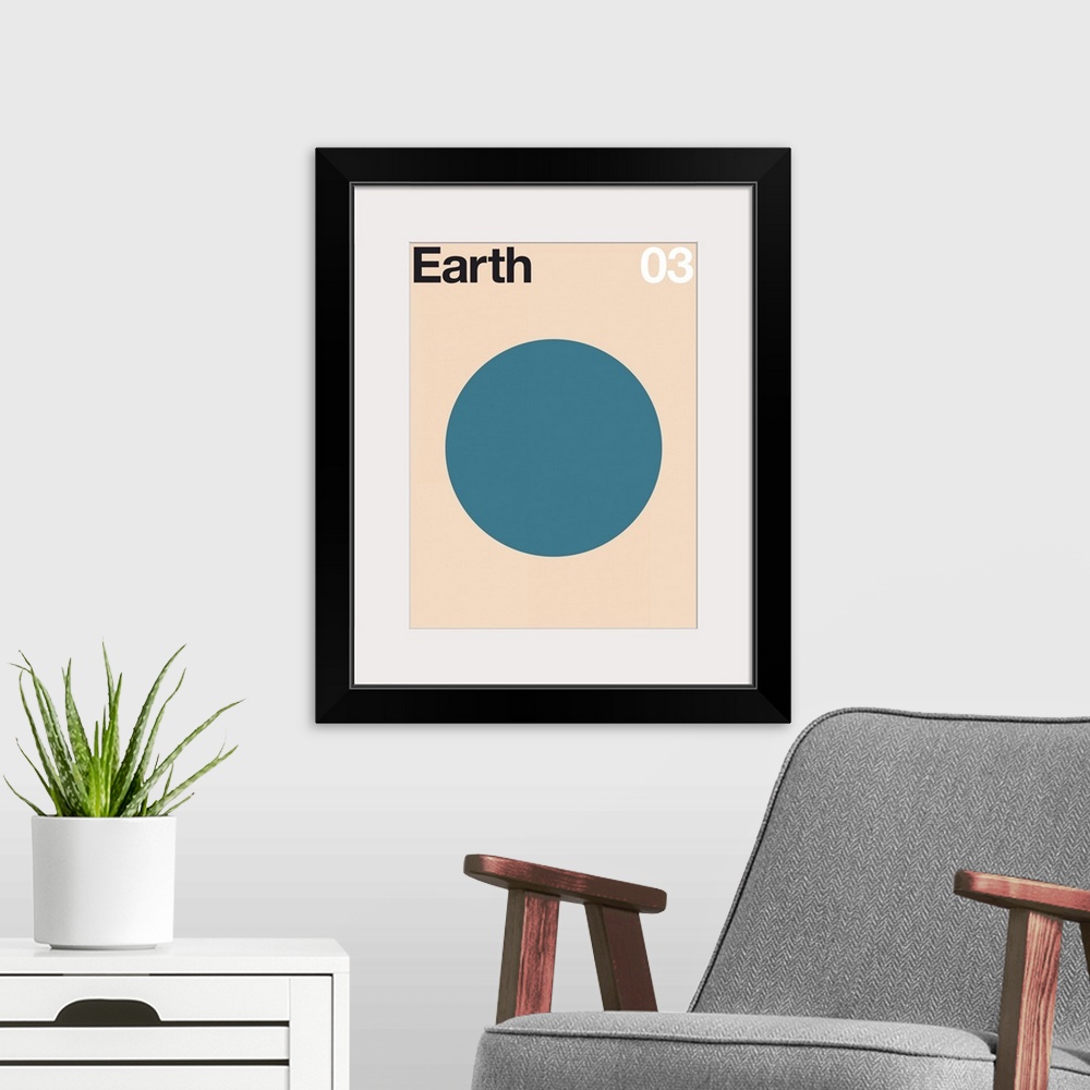 A modern room featuring Earth