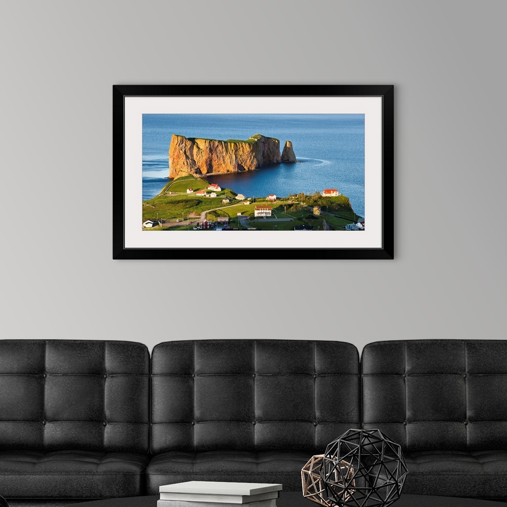 A modern room featuring Village And Perce Rock At Sunset, Perce, Gaspesie, Quebec, Canada