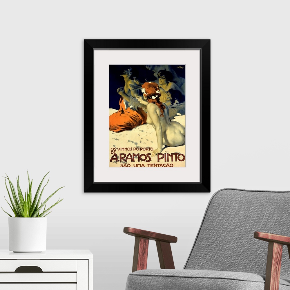 A modern room featuring A. Ramos Pinto, Vintage Poster