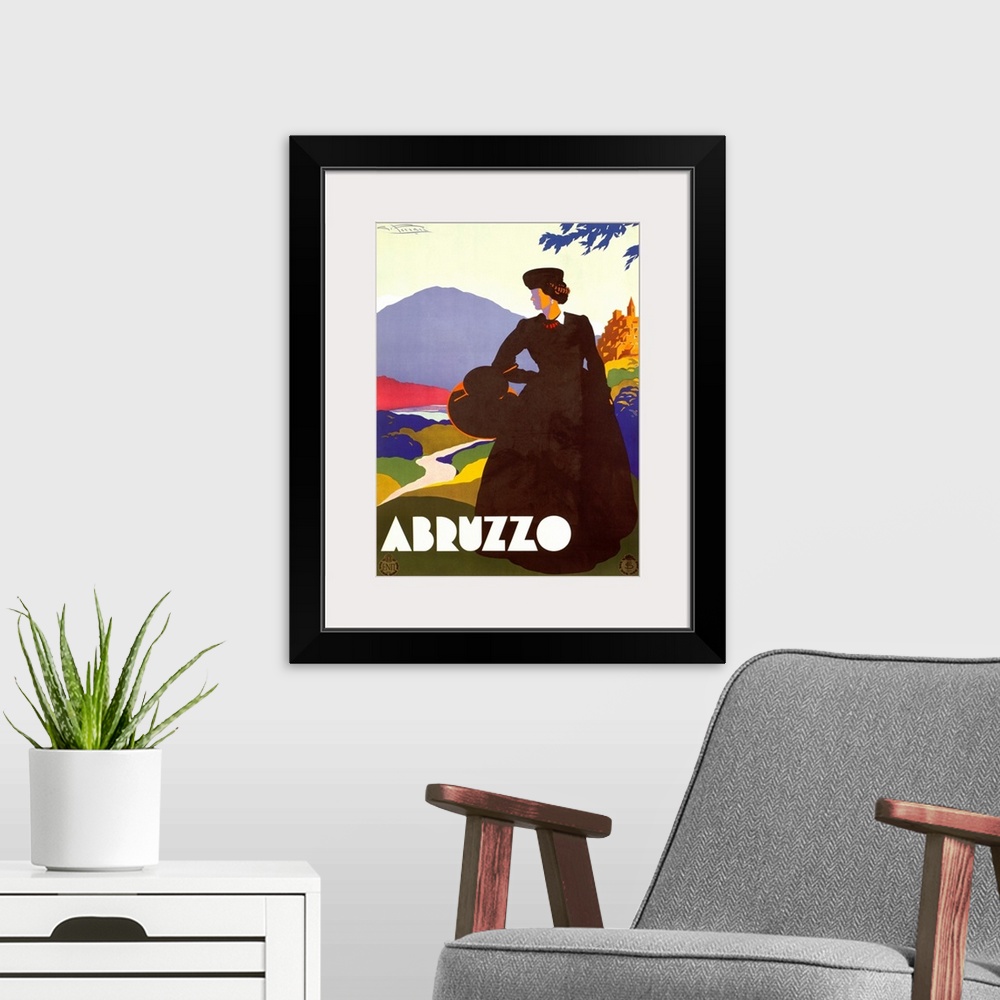 A modern room featuring Abruzzo, Italy , Vintage Poster