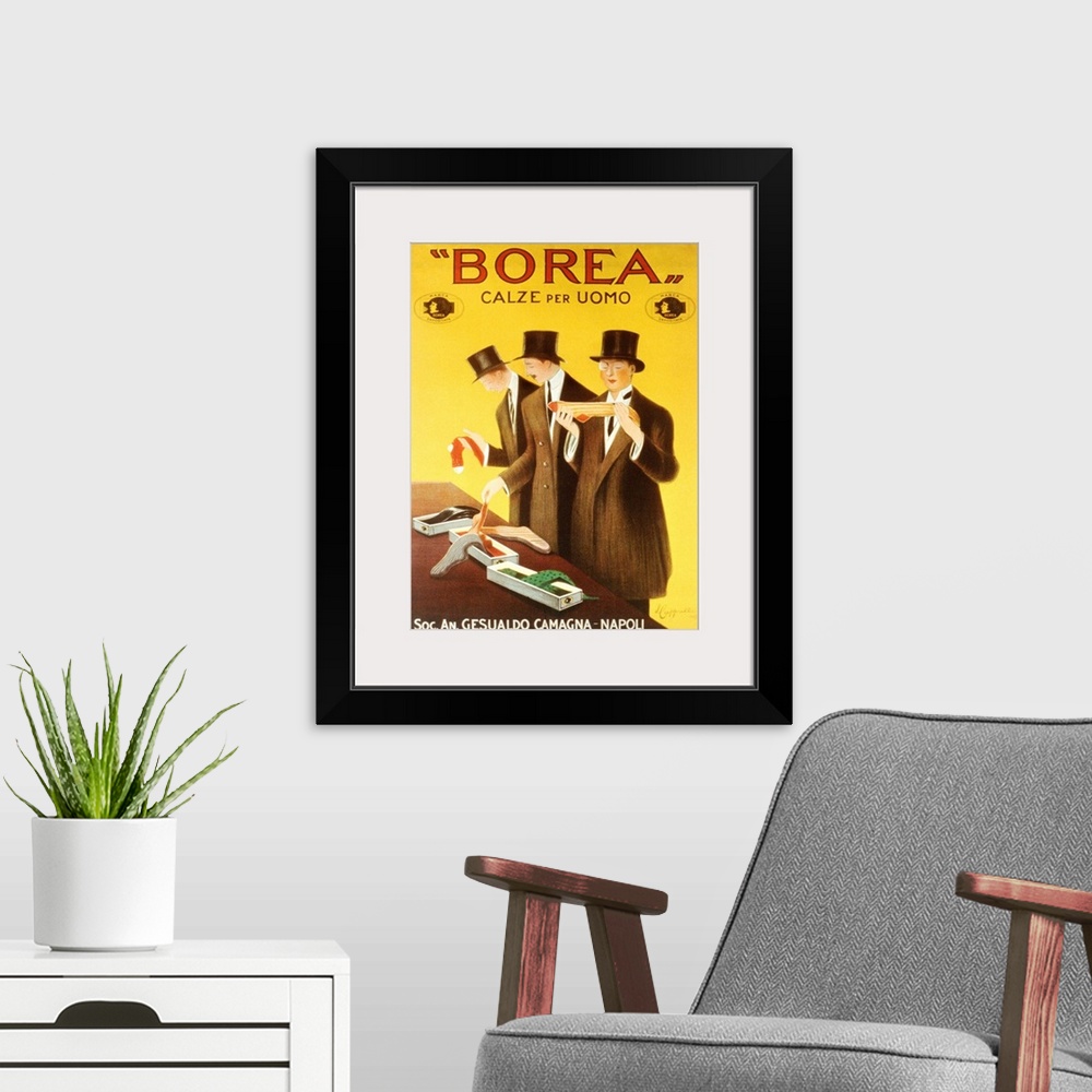 A modern room featuring Borea Vintage Advertising Poster