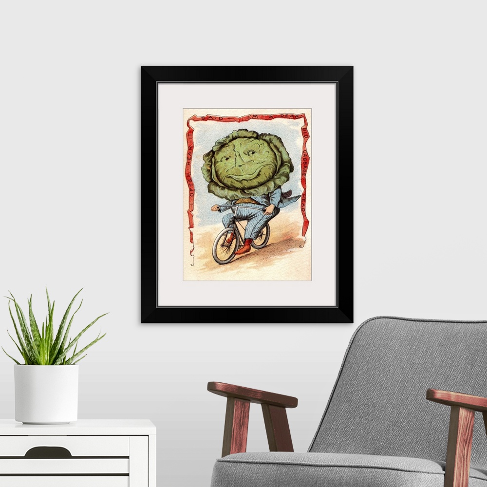 A modern room featuring Dear Old Cabbage Head - Vintage Illustration