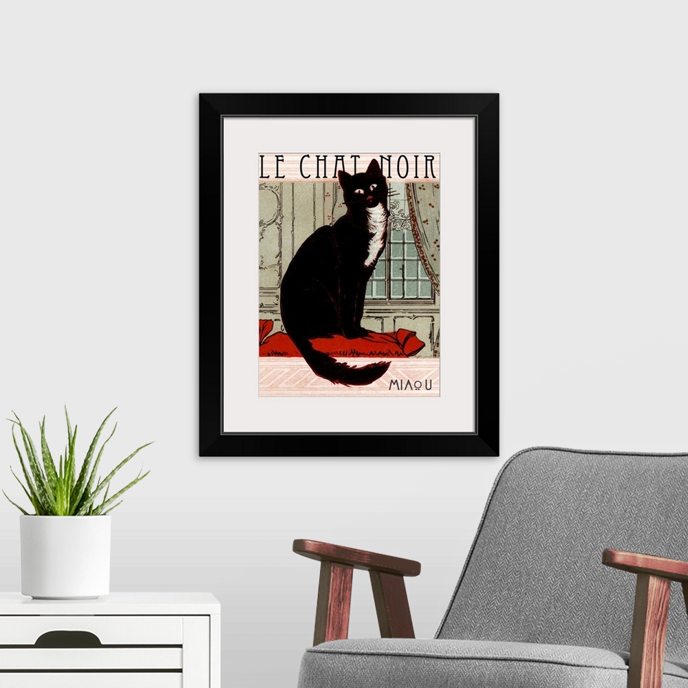 A modern room featuring Le Chat Noir - Vintage Advertisement