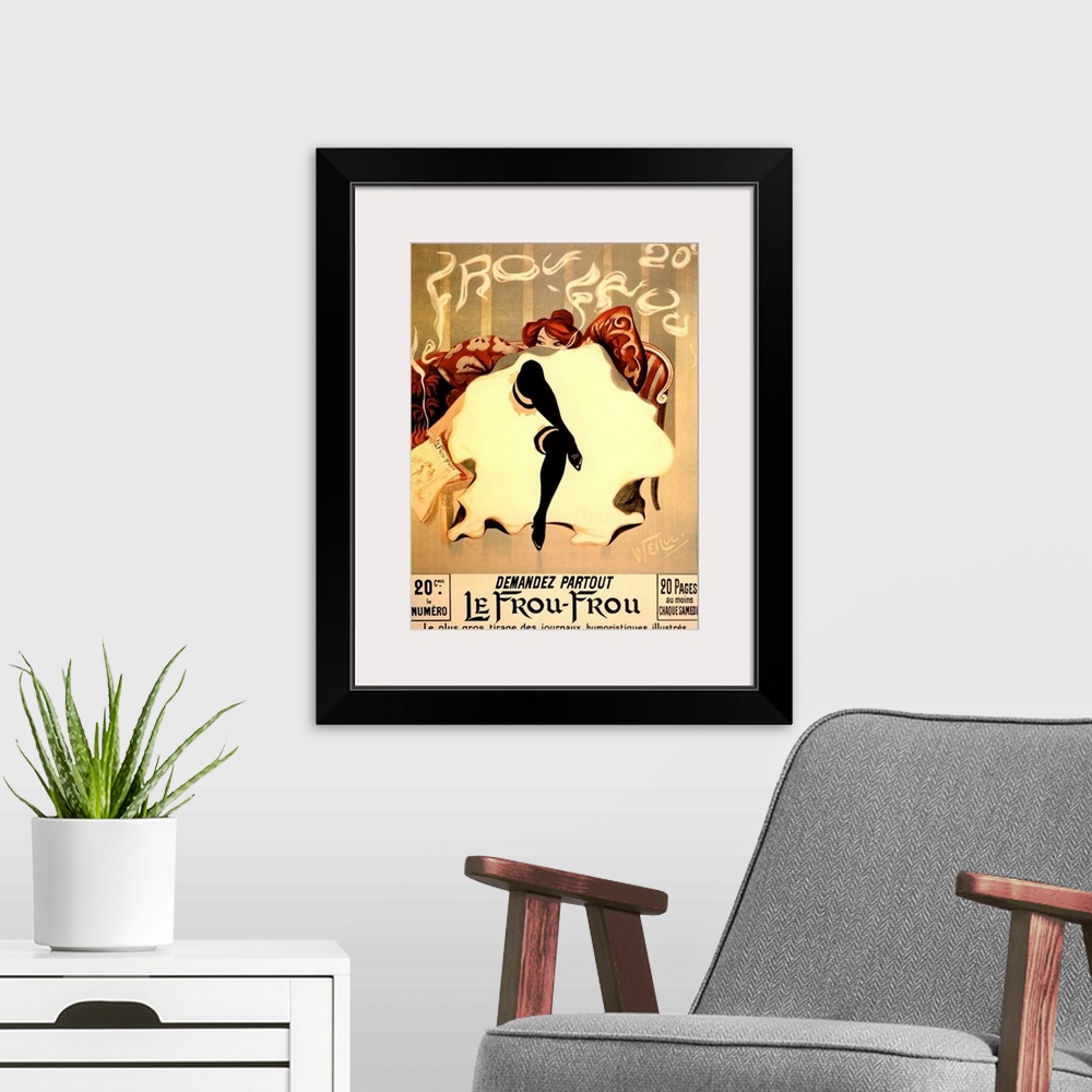 A modern room featuring Vintage Poster