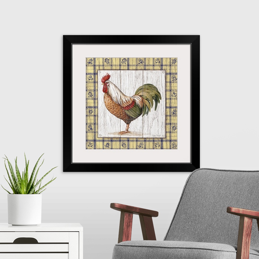 A modern room featuring Rustic Rooster II