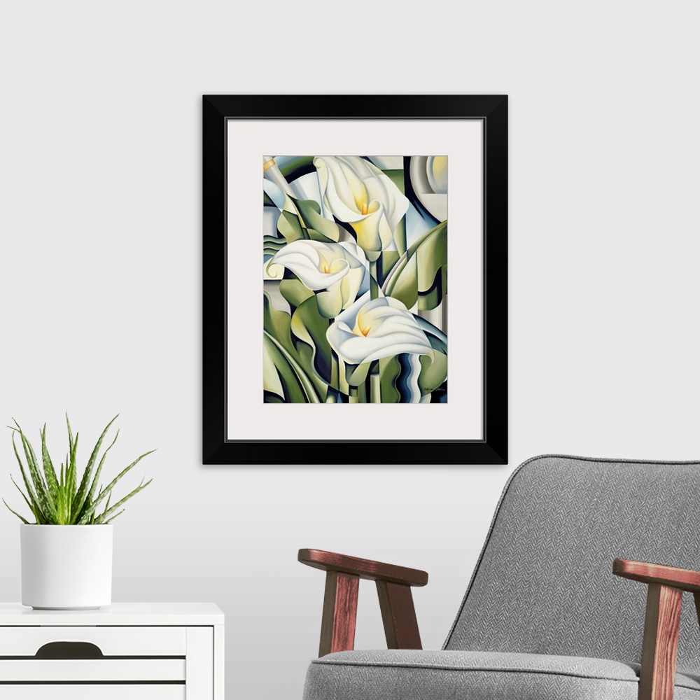 A modern room featuring Cubist Lilies