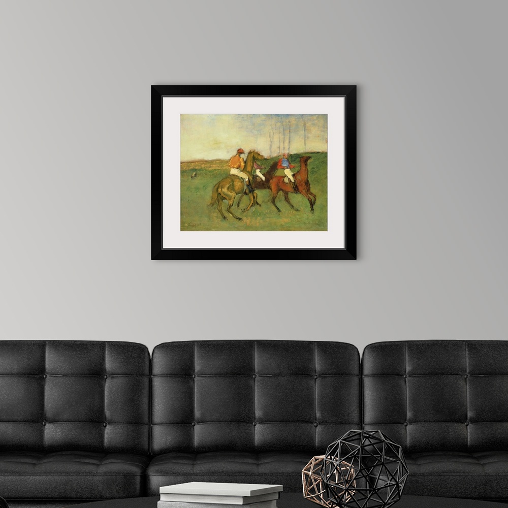 A modern room featuring Jockeys And Race Horses, 1890-95 (Originally oil on panel)