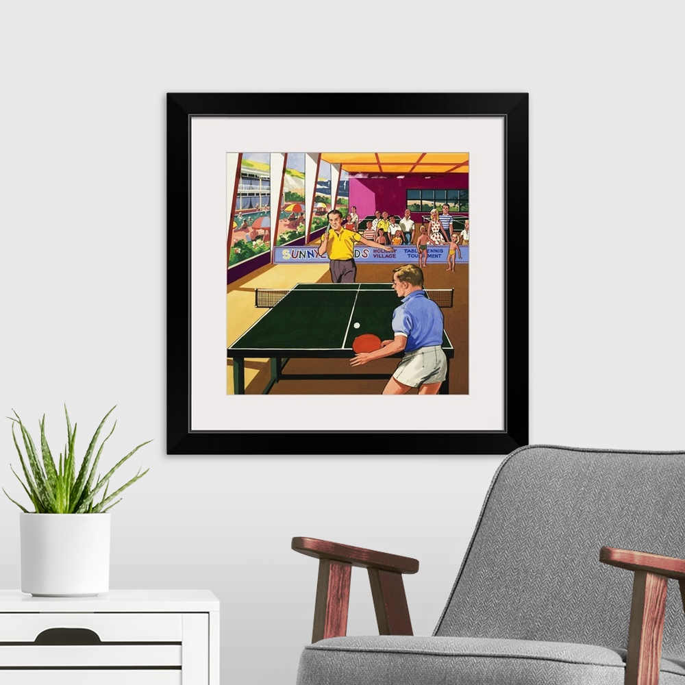 A modern room featuring People You See. Table Tennis Players. From Teddy Bear