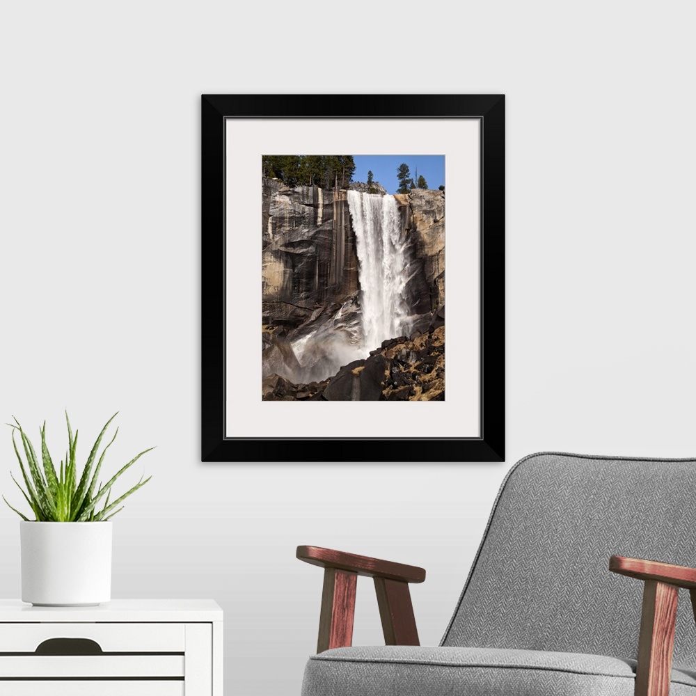 A modern room featuring USA, California, Yosemite National Park, Vernal Fall in spring from the Mist Trail