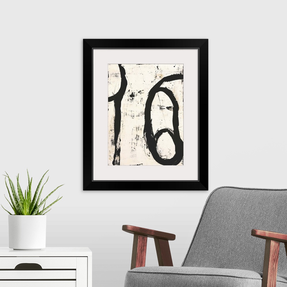 A modern room featuring This contemporary abstract painting is sure to make any wall come to life.