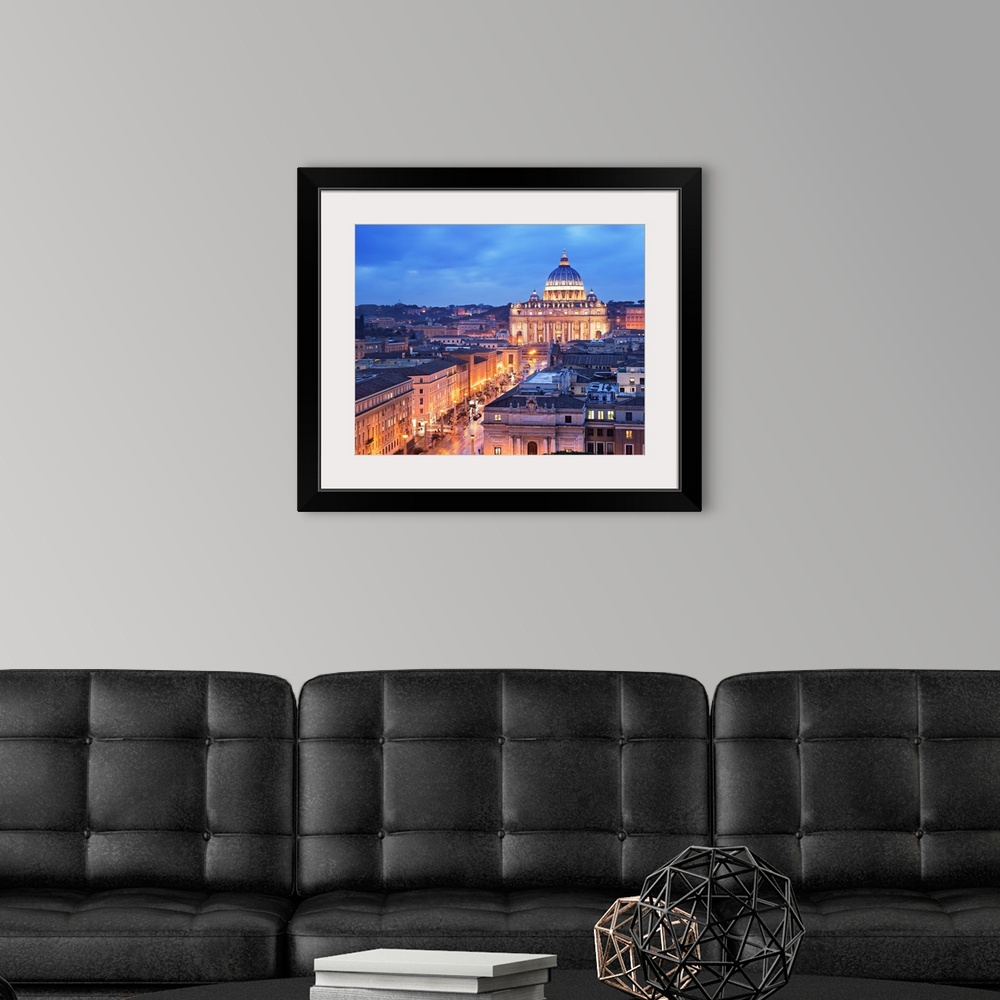 A modern room featuring Italy, Latium, Roma district, Rome, Saint Peter's Square, Saint Peter's Basilica, View from Hadri...