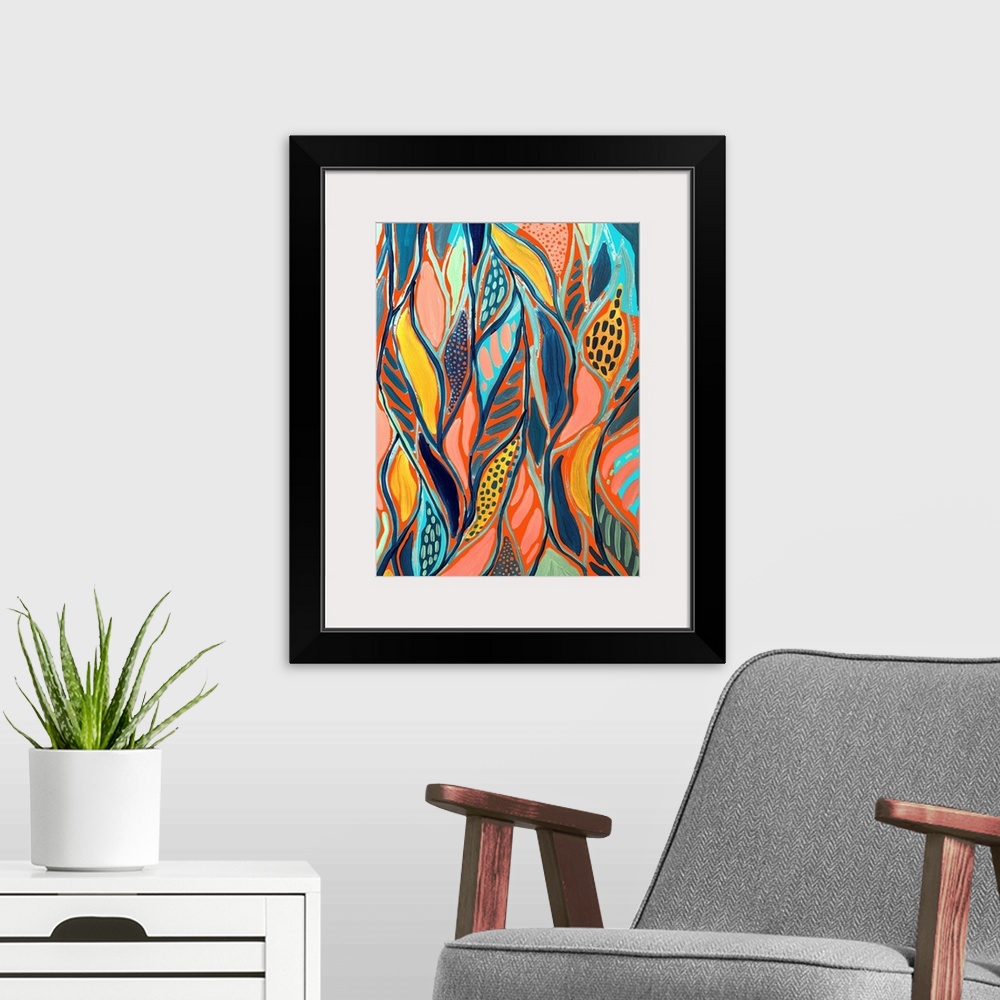 A modern room featuring Abstract Print 5