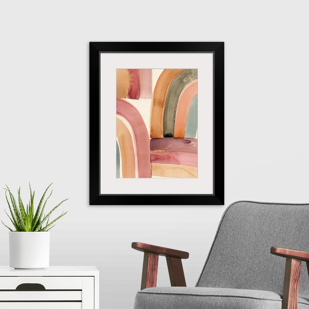 A modern room featuring Abstract Rainbow