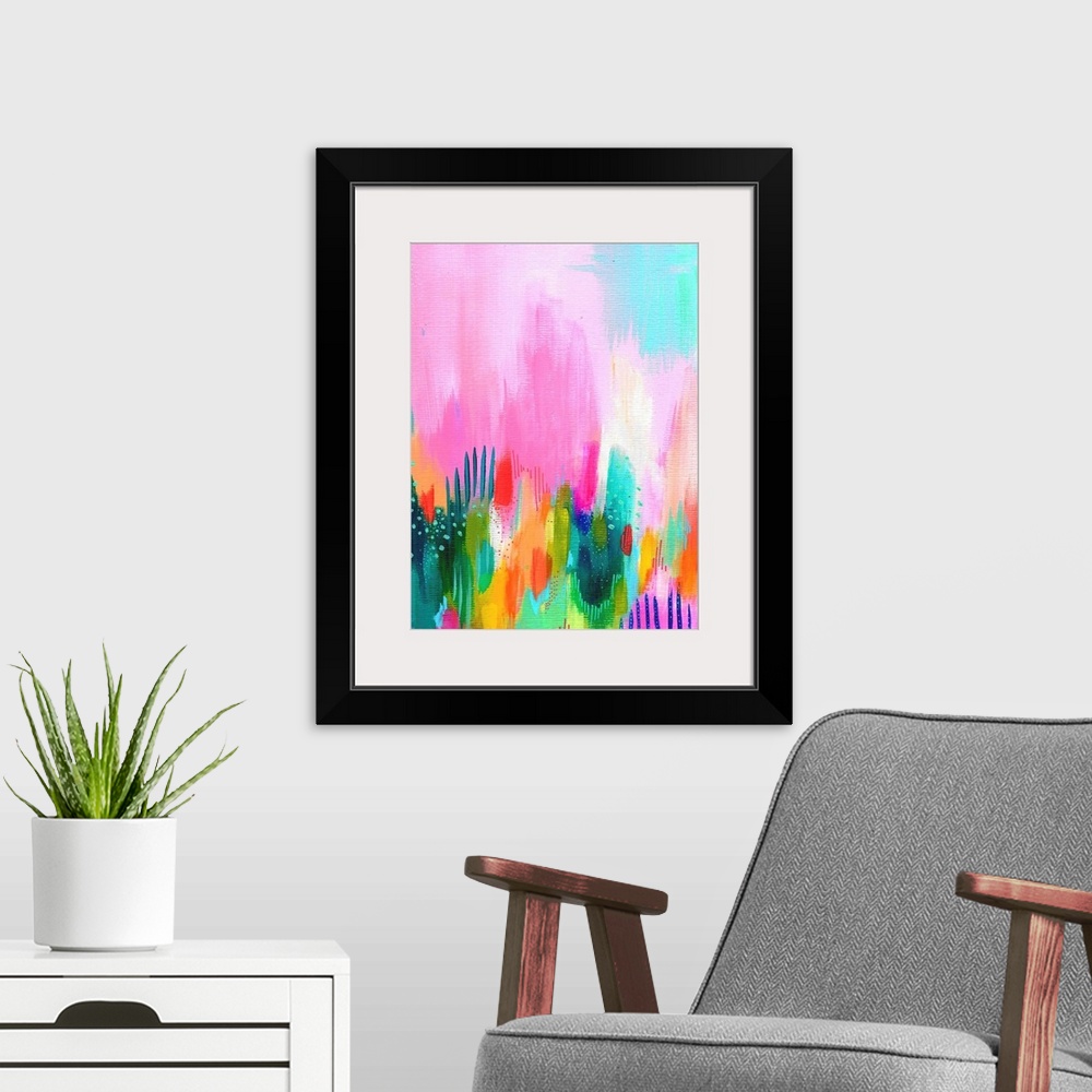 A modern room featuring Bright Brush Strokes 066